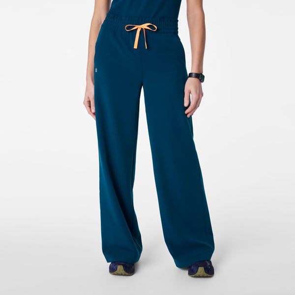 women's Deep Reef High Waisted Allison Ultra Wide Leg - Scrub Pant