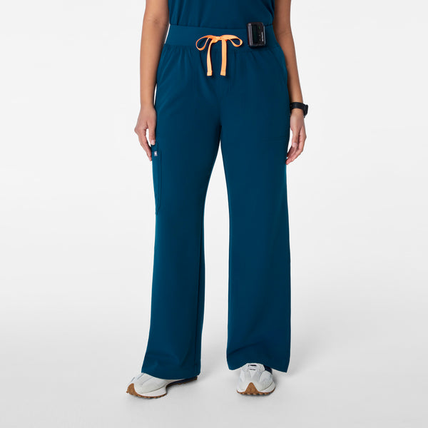 women's Deep Reef High Waisted Isabel Wide Leg - Tall Scrub Pant