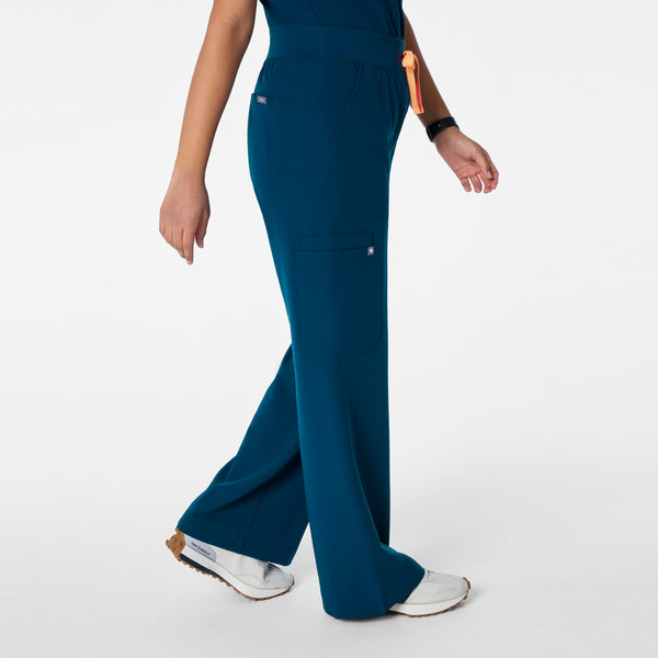 women's Deep Reef High Waisted Isabel Wide Leg - Tall Scrub Pant