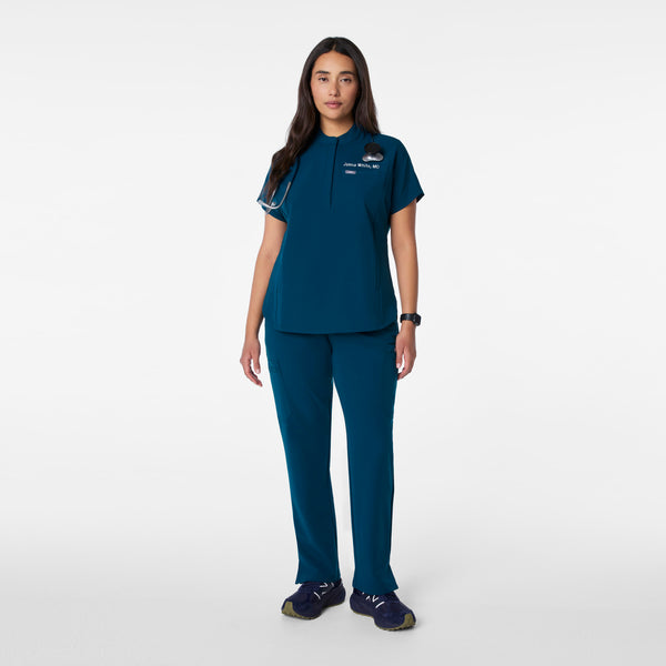 women's Deep Reef Montex - Mock Neck Scrub Top