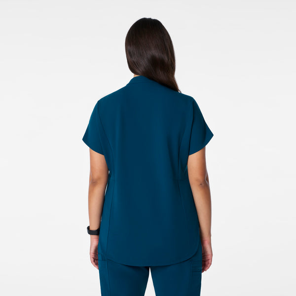 women's Deep Reef Montex - Mock Neck Scrub Top