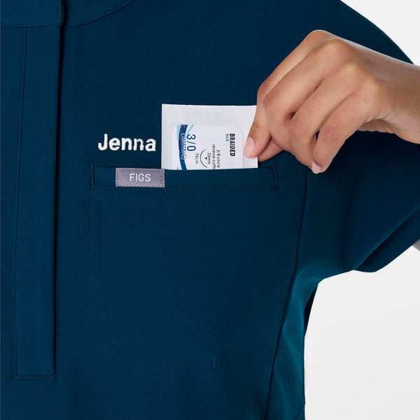 women's Deep Reef Montex - Mock Neck Scrub Top