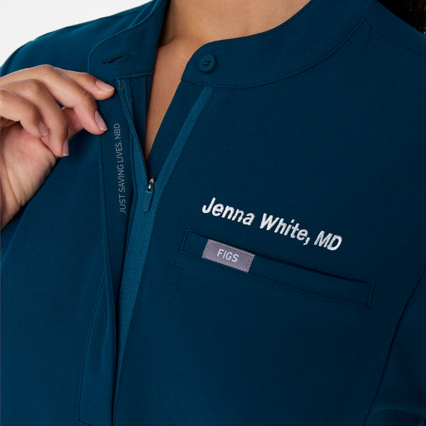 women's Deep Reef Montex - Mock Neck Scrub Top