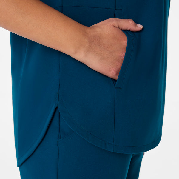 women's Deep Reef Montex - Mock Neck Scrub Top