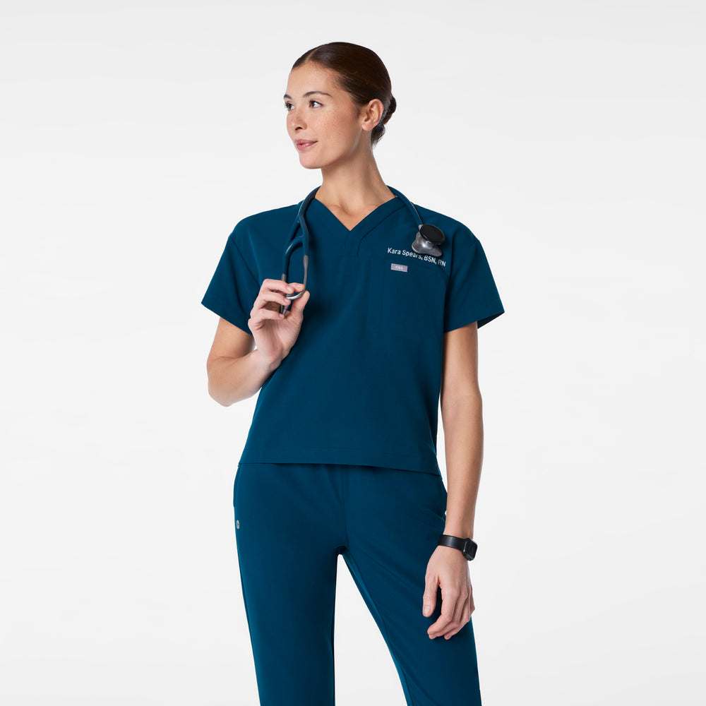 women's Deep Reef Pagosa Relaxed V-Neck - Scrub Top