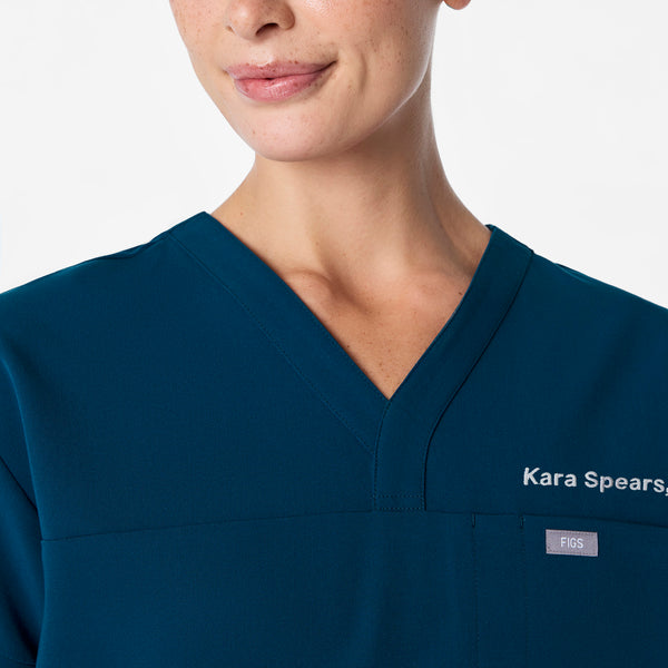women's Deep Reef Pagosa Relaxed V-Neck - Scrub Top