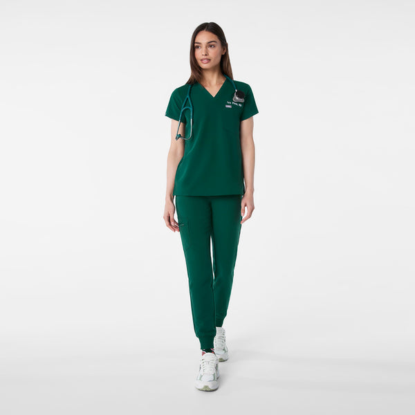 women's Forest Green Catarina Petite - One-Pocket Scrub Top™