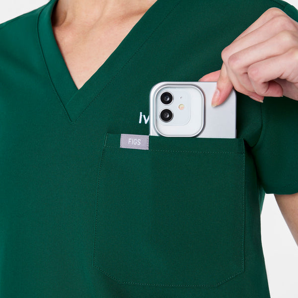 women's Forest Green Catarina Petite - One-Pocket Scrub Top™
