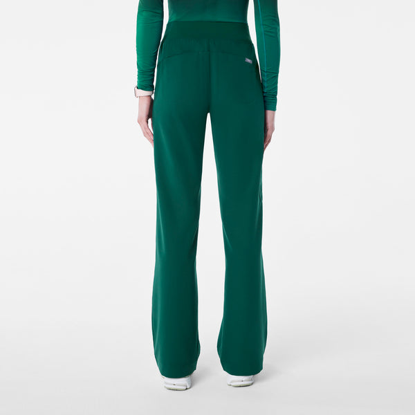 women's Forest Green Isabel High-Rise Wide-Leg - Scrub Pant