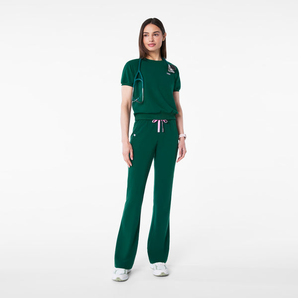 women's Forest Green Kimberley High-Rise Flare - Scrub Pant