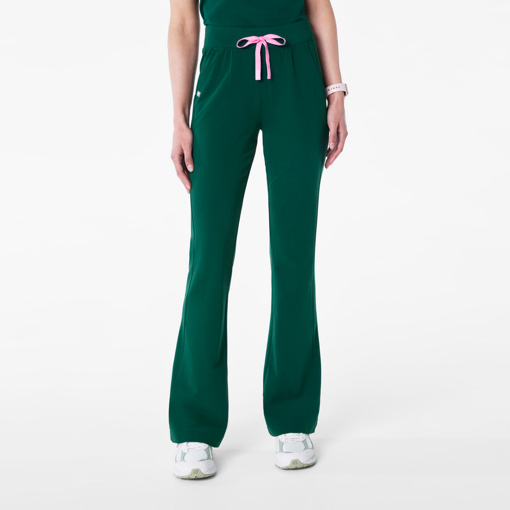 women's Forest Green Kimberley High-Rise Flare - Scrub Pant