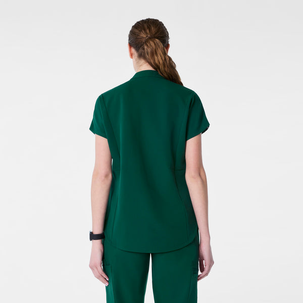women's Forest Green Montex - Mock Neck Scrub Top