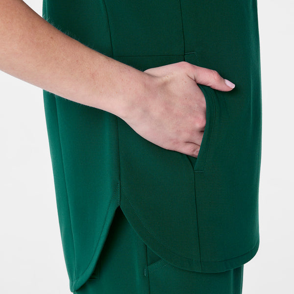 women's Forest Green Montex - Mock Neck Scrub Top