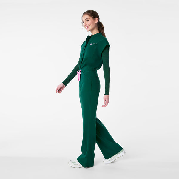 women's Forest Green Rafaela Wide Leg - Petite ScrubJumpsuit™