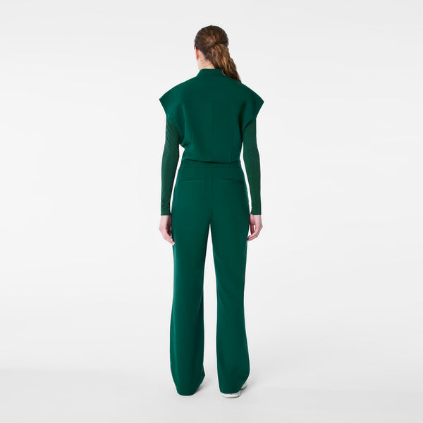 women's Forest Green Rafaela Wide Leg - Petite ScrubJumpsuit™