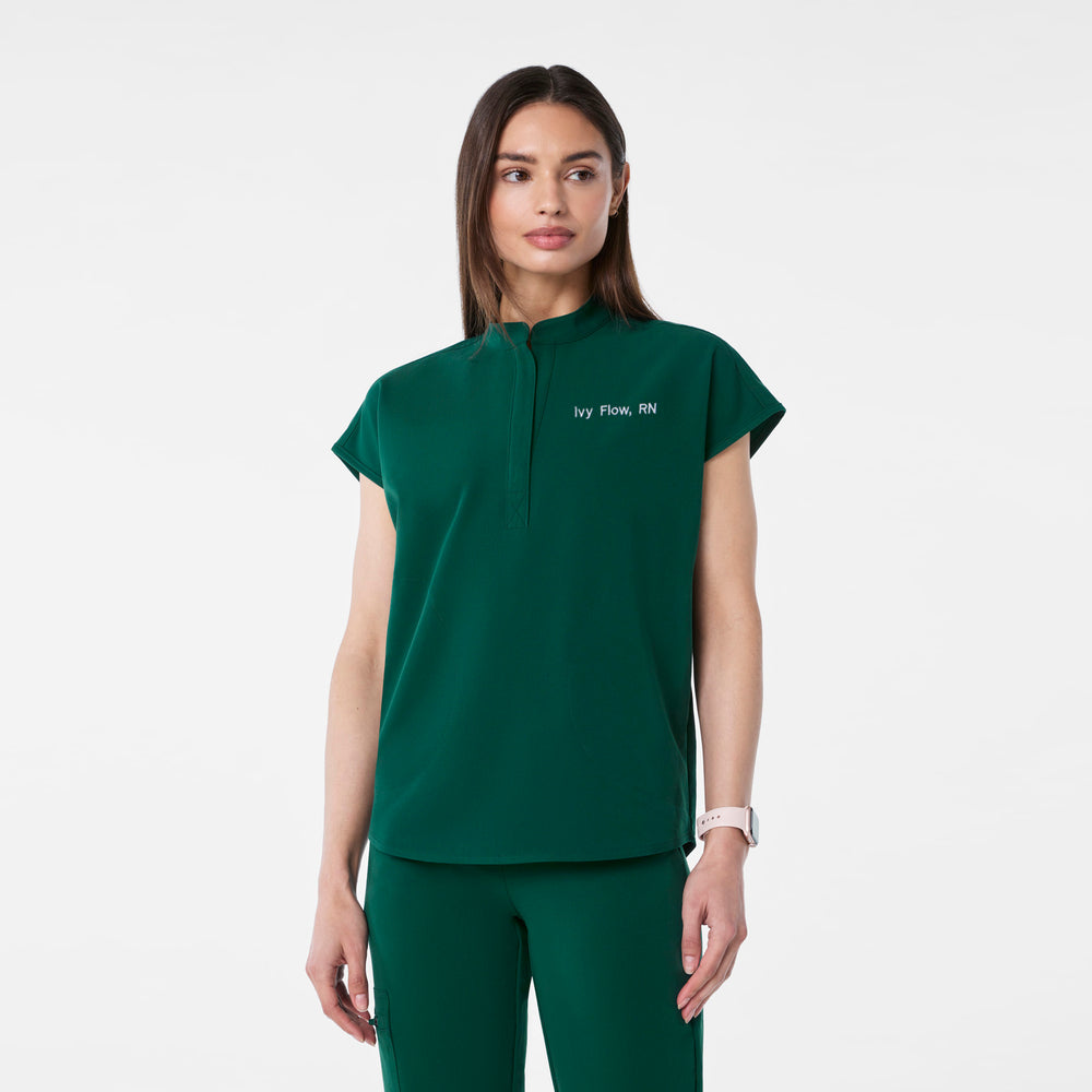 women's Forest Green Rafaela - Oversized Scrub Top™