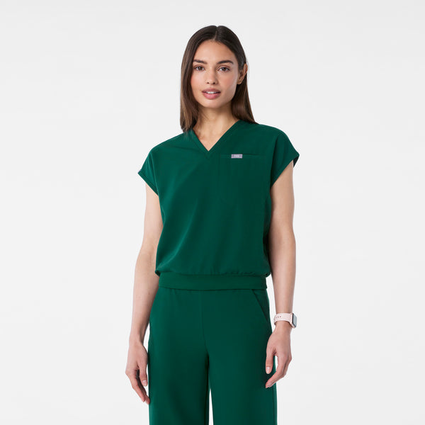 women's Forest Green Raleigh Relaxed - Scrub Top
