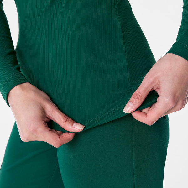 Women's Forest Green Palmer Ribbed- Long-Sleeve Underscrub