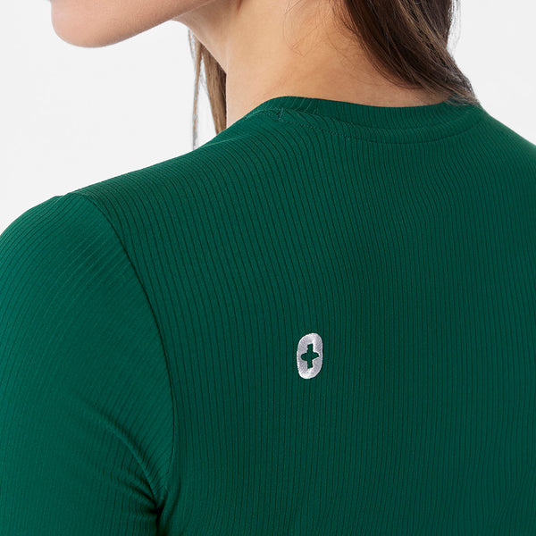 Women's Forest Green Palmer Ribbed- Long-Sleeve Underscrub