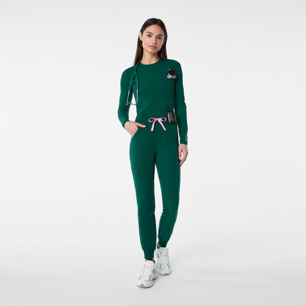 Women's Forest Green Palmer Ribbed- Long-Sleeve Underscrub
