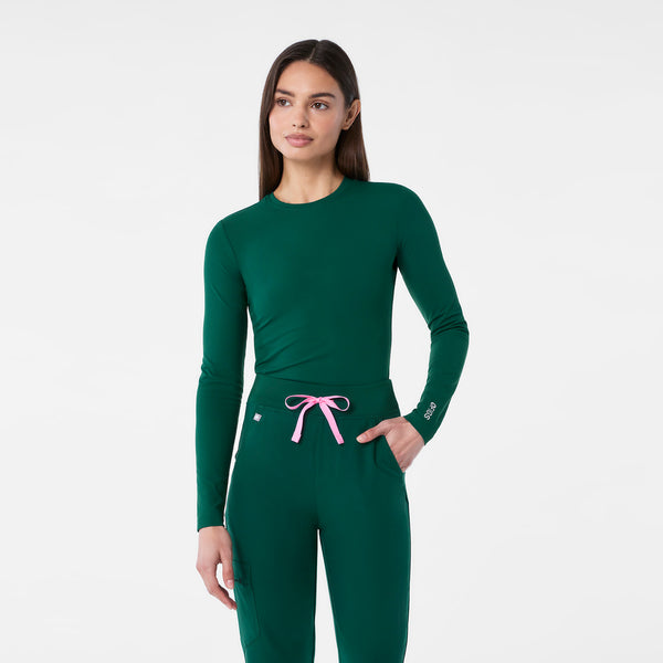 Women's Forest Green Palmer Ribbed- Long-Sleeve Underscrub