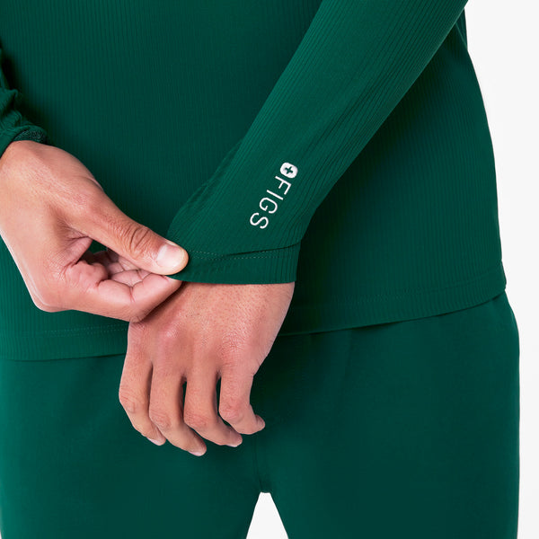 men's Forest Green Ribbed - Longsleeve Underscrub