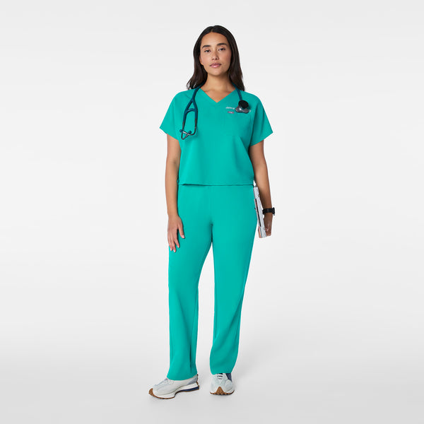 women's Lagoon Arua Cropped V-Neck - One-Pocket Scrub Top
