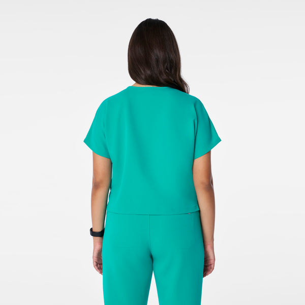 women's Lagoon Arua Cropped V-Neck - One-Pocket Scrub Top