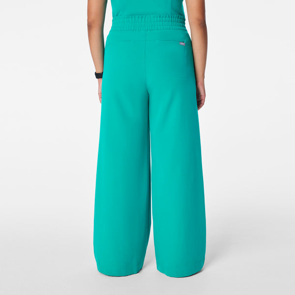 women's Lagoon High Waisted Allison Ultra Wide Leg - Petite Scrub Pant
