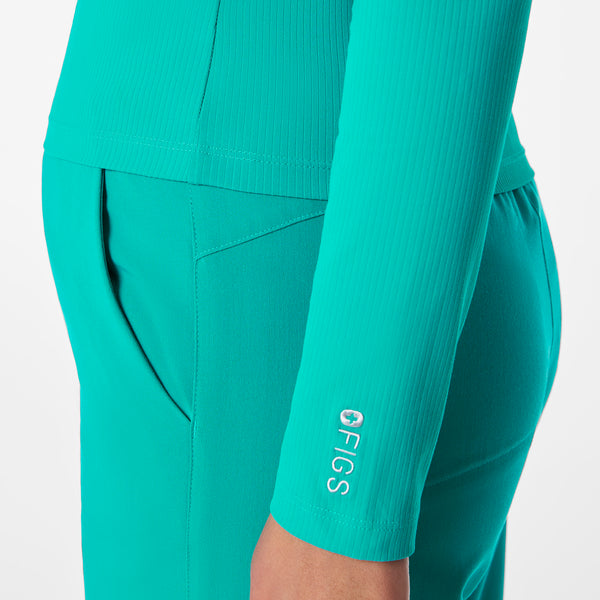 women's Lagoon Ribbed Cropped  - Longsleeve Underscrub
