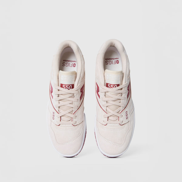 unisex Cream/Mauve FIGS | New Balance 550