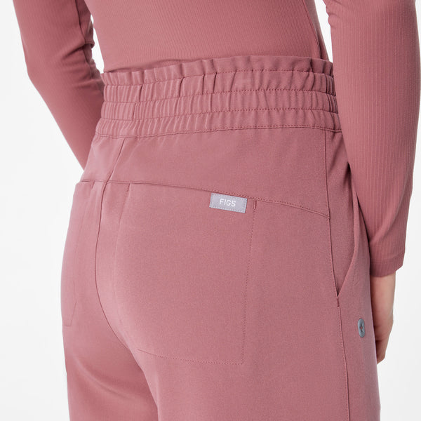 women's Mauve High Waisted Allison Ultra Wide Leg - Scrub Pant