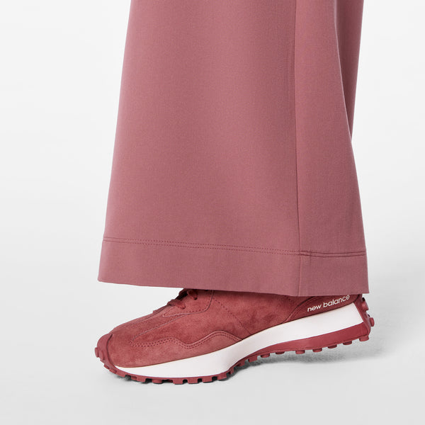 women's Mauve High Waisted Allison Ultra Wide Leg - Scrub Pant