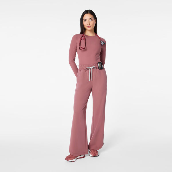 women's Mauve Marseille High-Rise Wide-Leg - Petite Scrub Pant