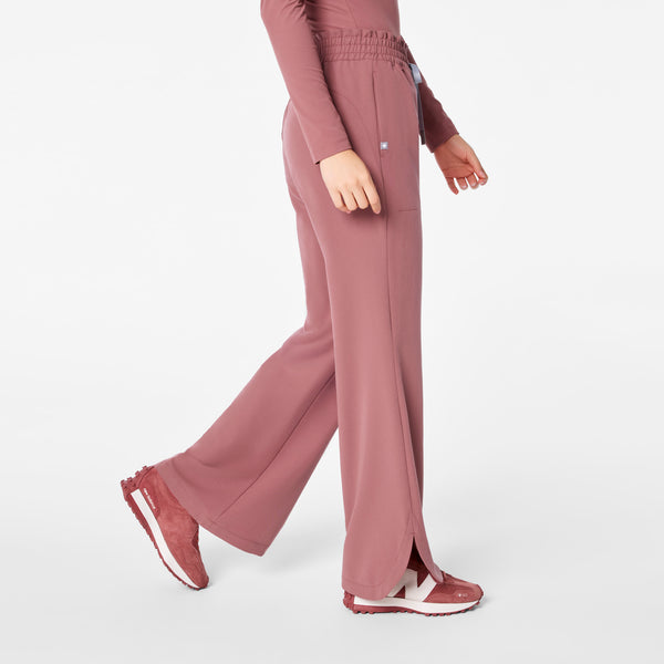 women's Mauve Marseille High-Rise Wide-Leg - Petite Scrub Pant