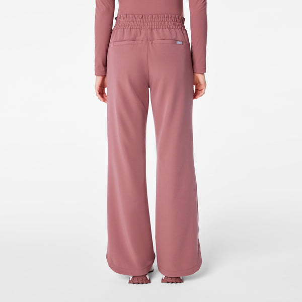 women's Mauve Marseille High-Rise Wide-Leg - Petite Scrub Pant