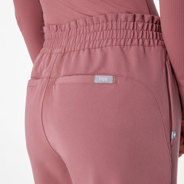 women's Mauve Marseille High-Rise Wide-Leg - Petite Scrub Pant