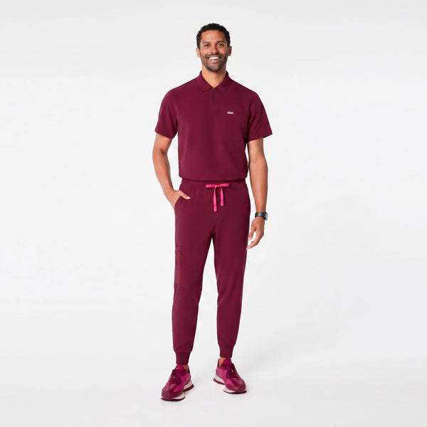 men's Deep Cranberry Jasper Polo - Scrub Top