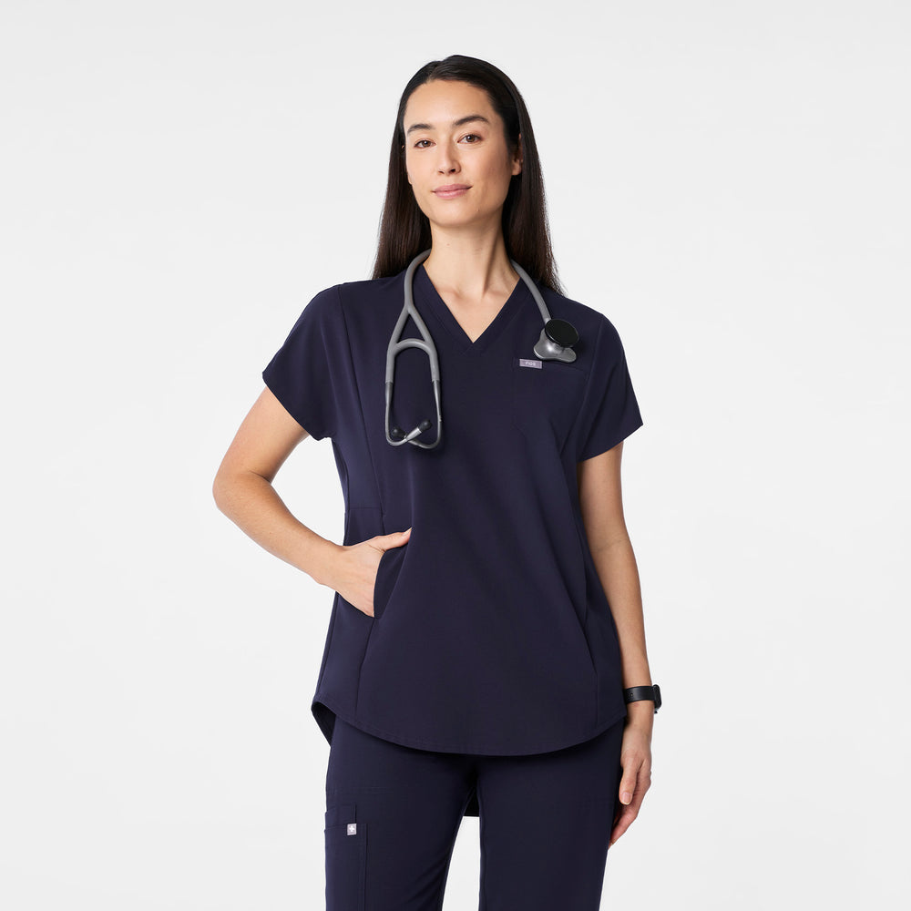 women's Navy Addison Oversized Tunic - Scrub Top