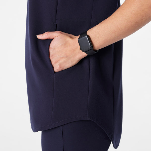 women's Navy Addison Oversized Tunic - Scrub Top