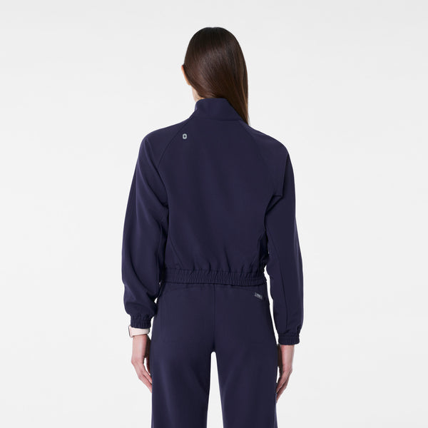 women's Navy Cropped Sydney - Scrub Jacket