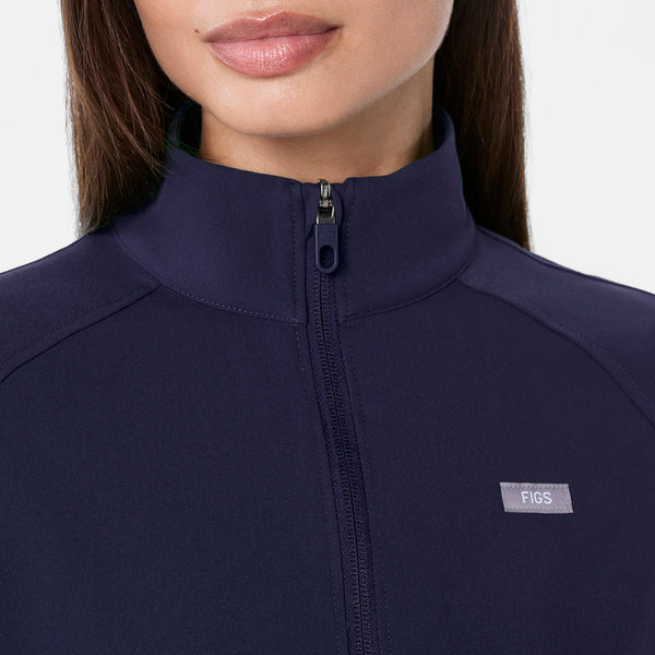women's Navy Cropped Sydney - Scrub Jacket