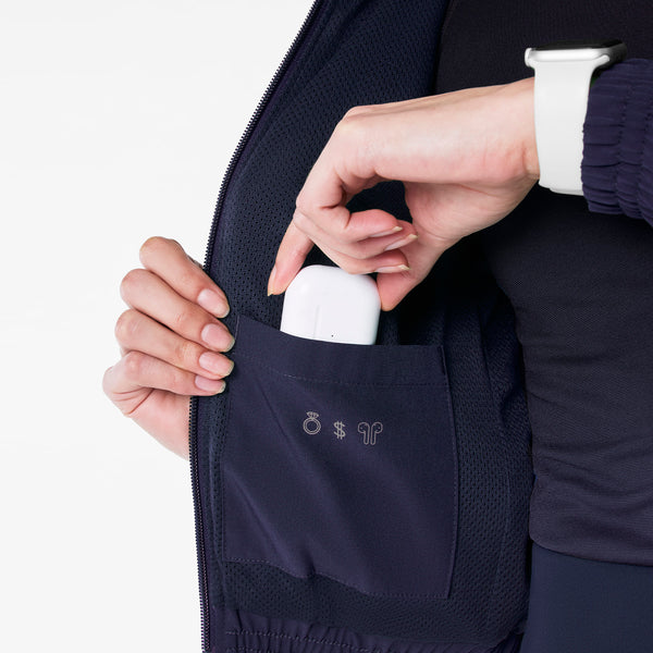 women's Navy Cropped Sydney - Scrub Jacket