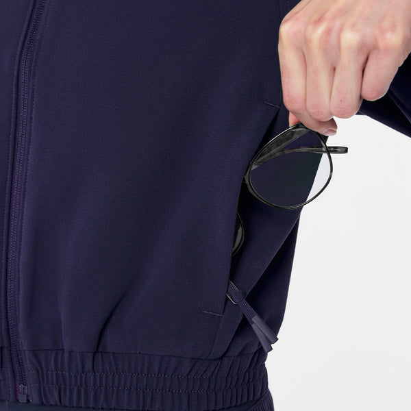 women's Navy Cropped Sydney - Scrub Jacket