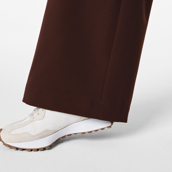 Women's Espresso Allison High-Rise Ultra-Wide-Leg - Tall Scrub Pant