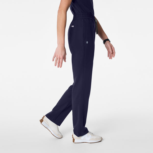 women's Navy High Waisted Salida Straight Leg - Petite Scrub Pant