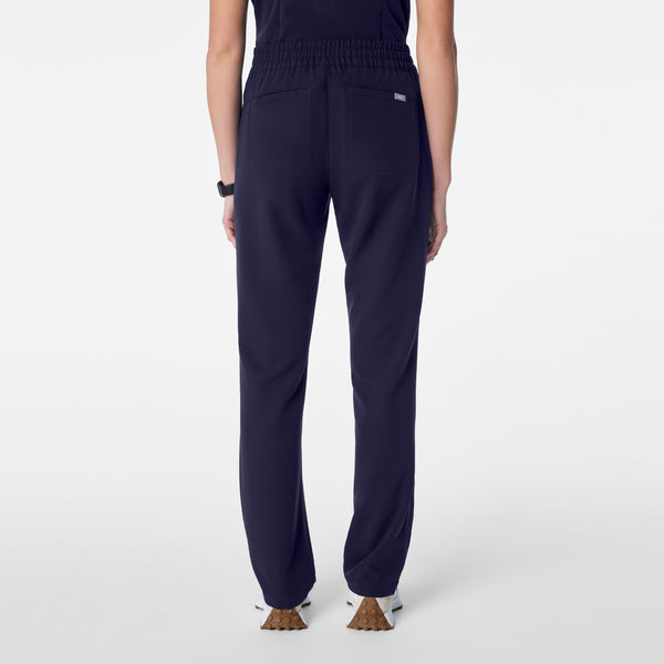 women's Navy High Waisted Salida Straight Leg - Petite Scrub Pant