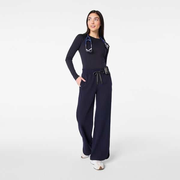 Women's Navy Marseille High-Rise Wide-Leg - Scrub Pant