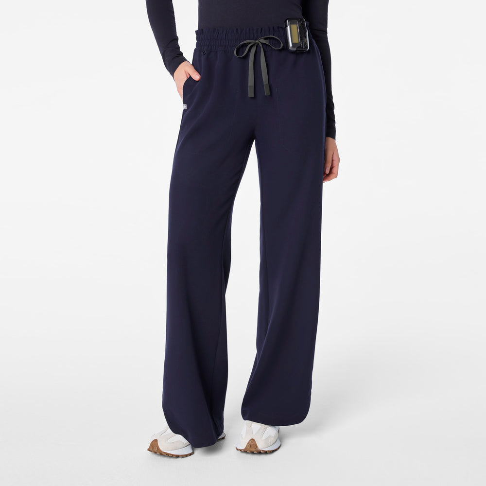 women's Navy Marseille Wide Leg - Tall Scrub Pant