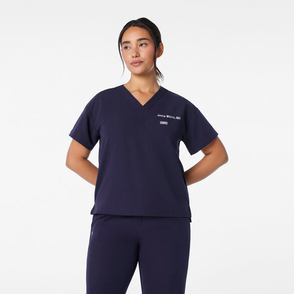 women's Navy Pagosa Relaxed V-Neck - Scrub Top